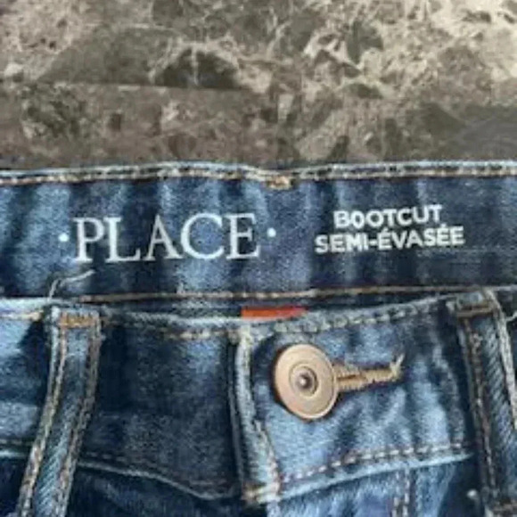 The Children's Place Boys' Basic Bootcut Jeans size 7 Elastic Waistband - Picture 3 of 16